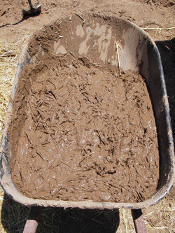 Mud in wheel barrel